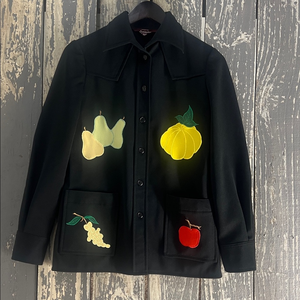 Vintage 80s DENIMITES by ST. CHAMOND Fruit EmColorful Jacket Size 8